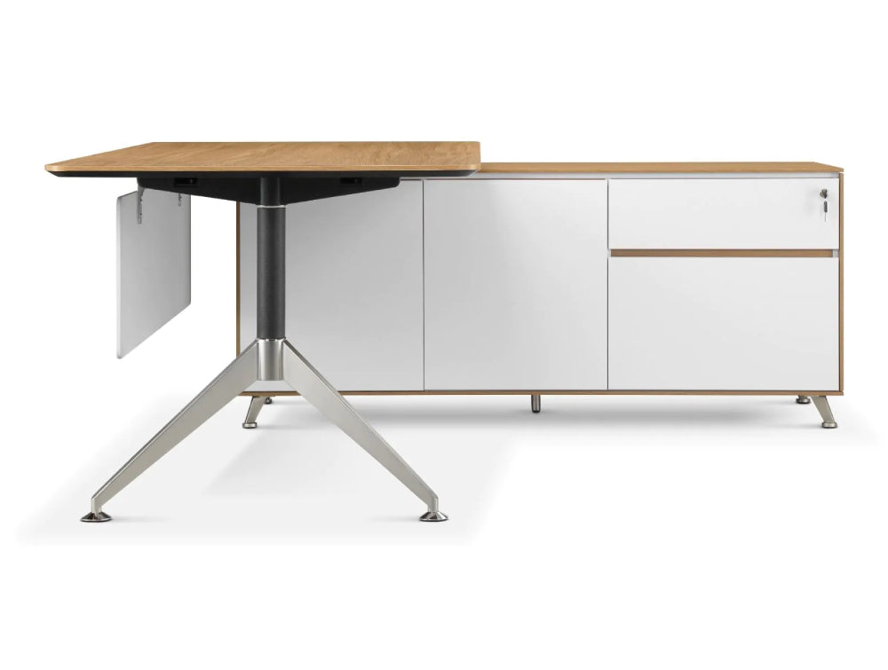 Nero Executive Desk in American Black Walnut with Credenza Unit Right 2