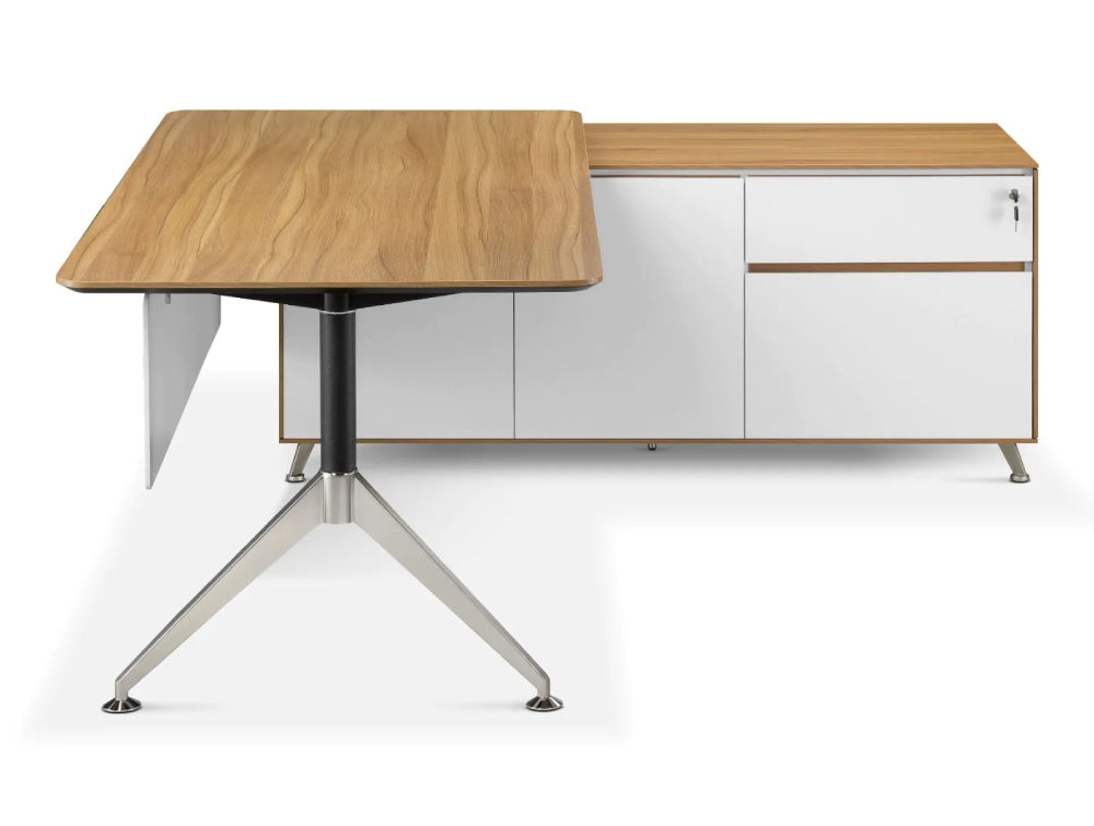 Nero Executive Desk in American Black Walnut with Credenza Unit Right 3