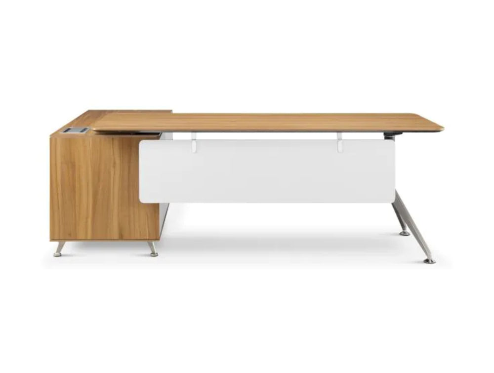 Nero Executive Desk in American Black Walnut with Credenza Unit Right 4