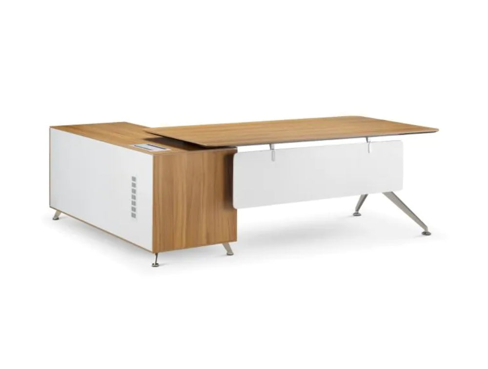 Nero Executive Desk in American Black Walnut with Credenza Unit Right 5