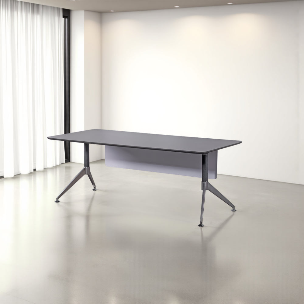 Nero Executive Desk with Modesty Panel in Modern Office Setting