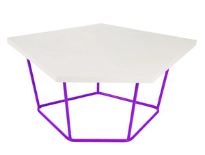 Nest Soft Seating With Power Hub Coffe Table With Purple Legs