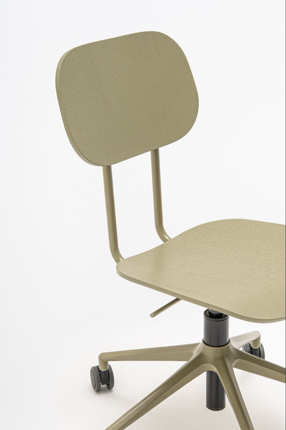 New School Low Back Chair on 5 Star Base with Castors Detail 3