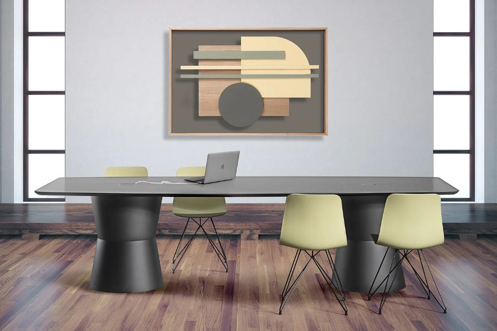Nidaba Meeting Room Table With Chair And Wall Art In Meeting Room Setting
