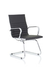 Nola Black Leather Cantilever Visitor Chair With Arms OP000224 2