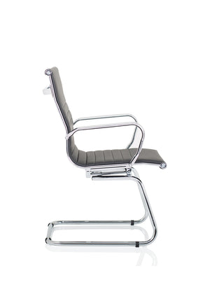 Nola Black Leather Cantilever Visitor Chair With Arms OP000224 8