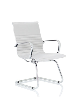 Nola Black Leather Cantilever Visitor Chair With Arms OP000255 1