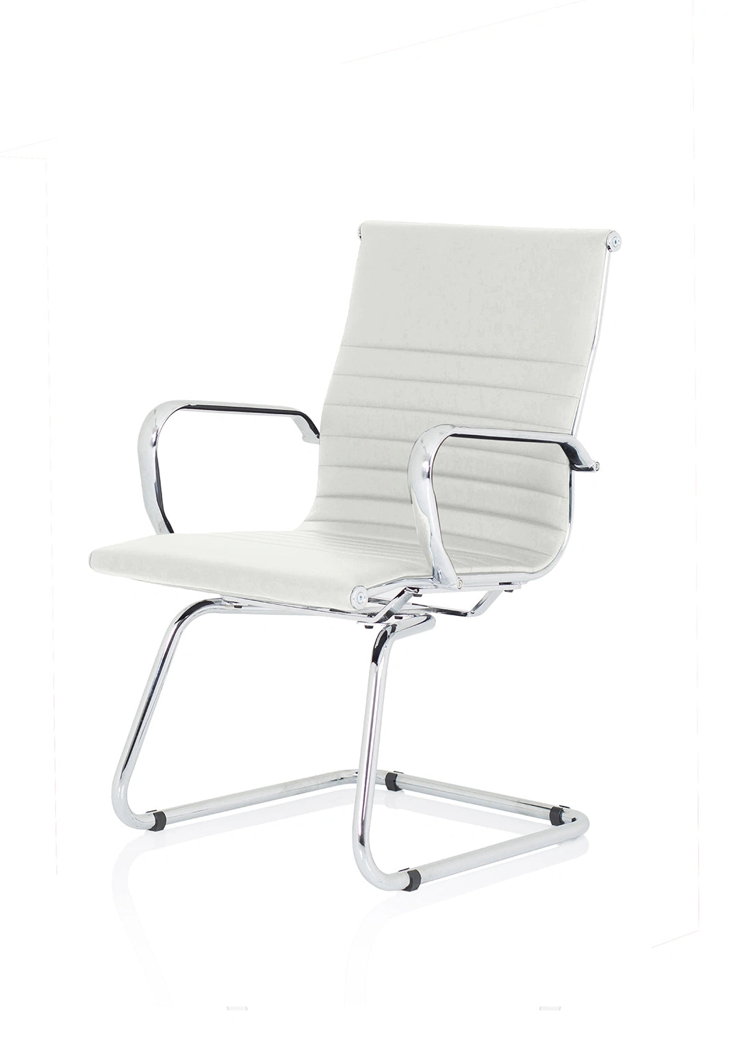 Nola Black Leather Cantilever Visitor Chair With Arms OP000255 4