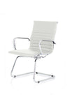 Nola Black Leather Cantilever Visitor Chair With Arms OP000255 4