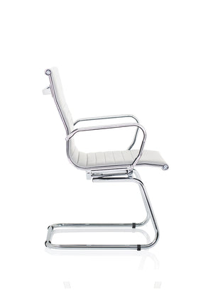 Nola Black Leather Cantilever Visitor Chair With Arms OP000255 8