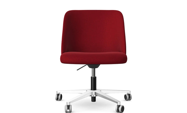 Upholstered task chair with wheels deals