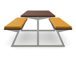 Nova Picnic Inspired Table and Bench Set Side View