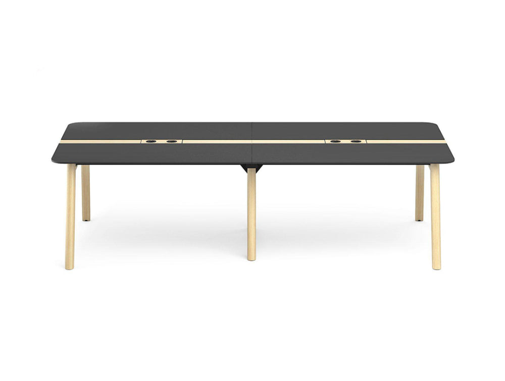 Narbutas Nova Wood Meeting Table With Wooden Legs