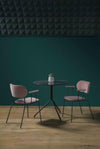 Nuta Light Upholstered Chair With Round Table In Breakout Setting