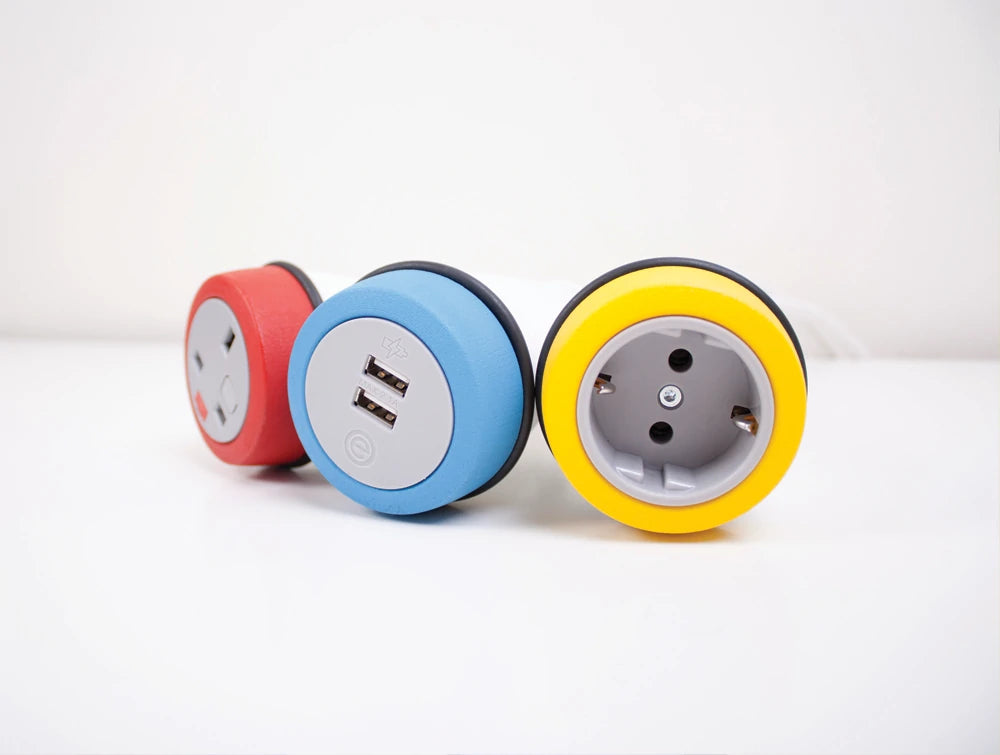 Oe Pendulum On Surface Power Module With Uk Power Socket And Yellow Finish