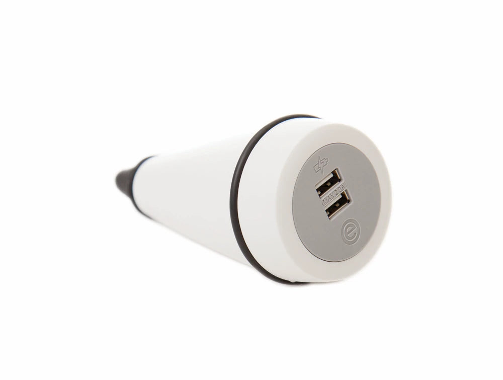 Oe Pendulum On Surface Power Module With White Finish And Dual Usb Ports