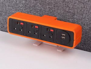 Oe Pulse 8 On Surface Power Module With Orange And Black Finish And Uk Power Outlet