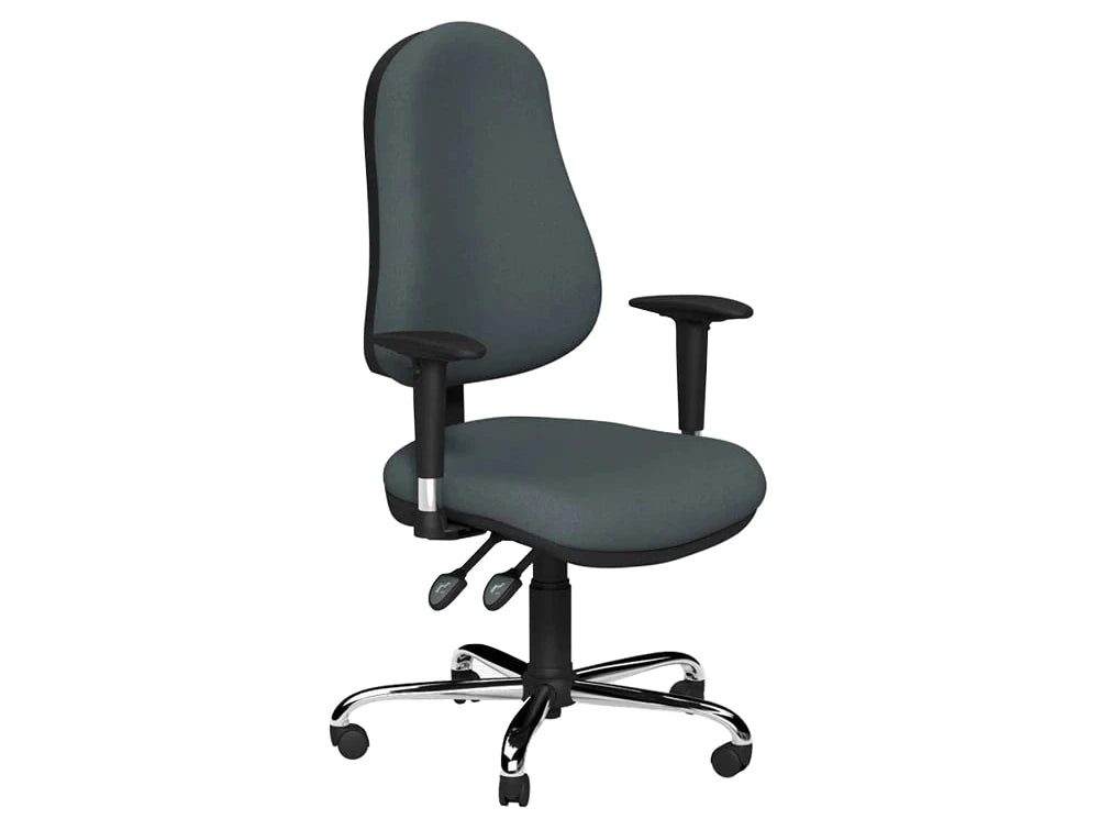 OE Series Upholstered Task Chair with Adjustable Arms and Chrome Base