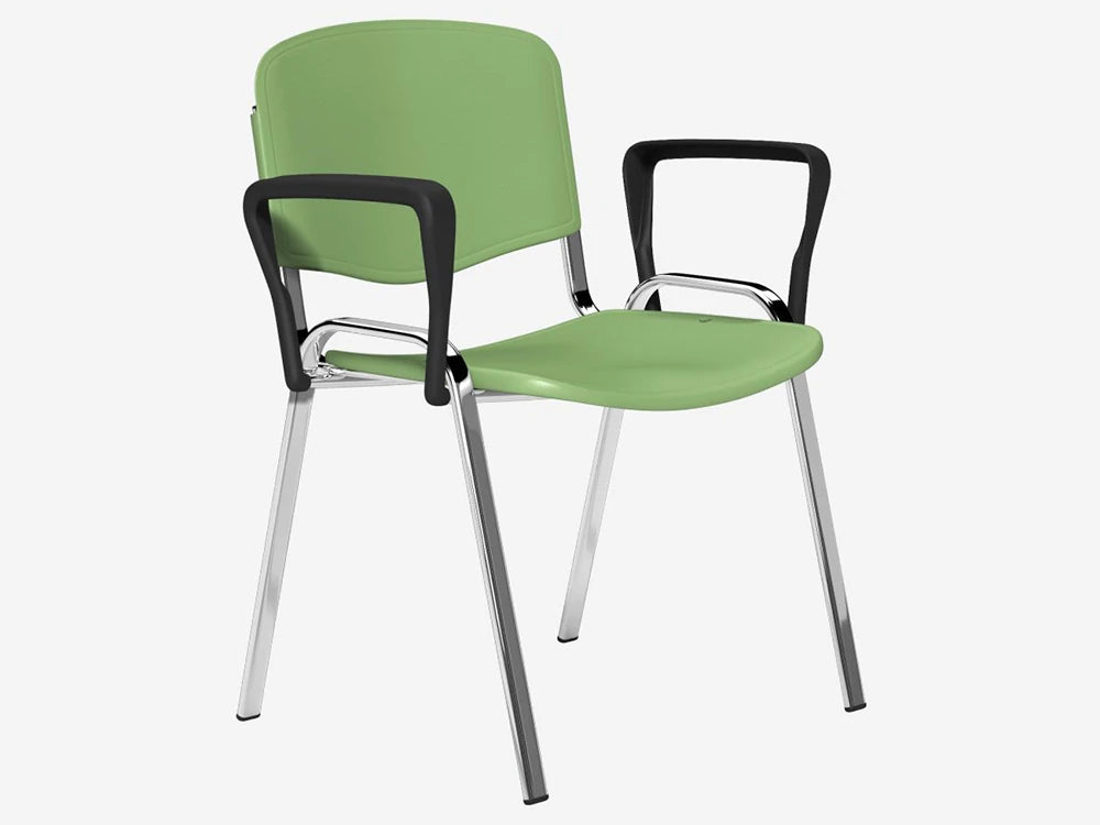 Oi Series Plastic Seat And Backrest Chair  Chrome Frame Oi3P Arm P Pst