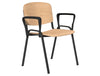 OI Series Visitor Chair in Beech Finish and Black Frame