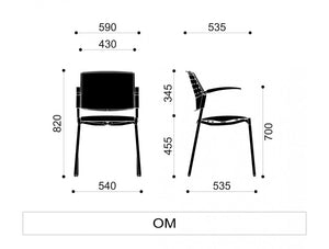Om Stackable Meeting Conference Chair Without Arms Dimensions 1