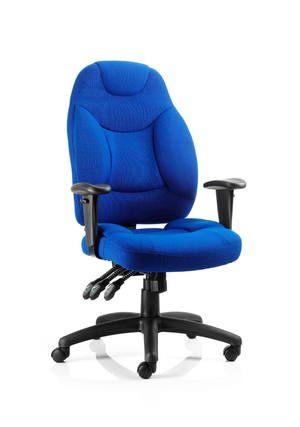 Galaxy Task Operator Chair Blue Fabric With Arms Image 2