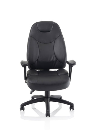 Galaxy Task Operator Chair Black Leather With Arms Image 4
