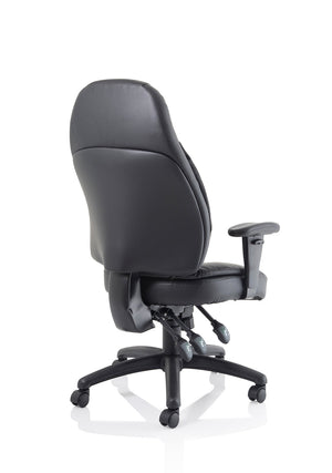 Galaxy Task Operator Chair Black Leather With Arms Image 9