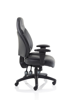 Galaxy Task Operator Chair Black Leather With Arms Image 10