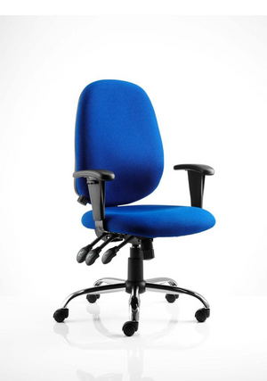 Lisbon Task Operator Chair Blue Fabric With Arms Image 11