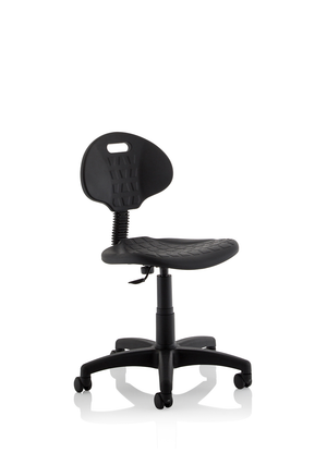 Malaga Task Wipe Clean Operator Chair Black Polyurethane Seat And Back Without Arms Image 2