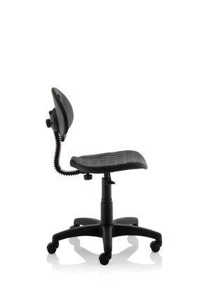 Malaga Task Wipe Clean Operator Chair Black Polyurethane Seat And Back Without Arms Image 8
