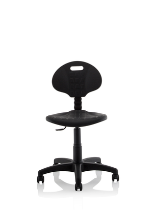 Malaga Task Wipe Clean Operator Chair Black Polyurethane Seat And Back Without Arms Image 3