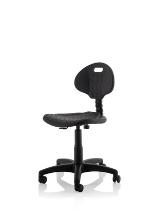 Malaga Task Wipe Clean Operator Chair Black Polyurethane Seat And Back Without Arms Image 4