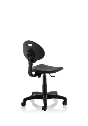 Malaga Task Wipe Clean Operator Chair Black Polyurethane Seat And Back Without Arms Image 7