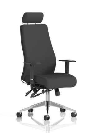 Onyx Ergo Posture Chair Black Fabric With Headrest With Arms Image 2