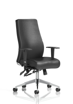 Onyx Ergo Posture Chair Black Soft Bonded Leather Without Headrest With Arms Image 2