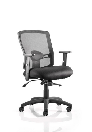 Portland II Task Operator Chair Black Mesh With Arms Image 2