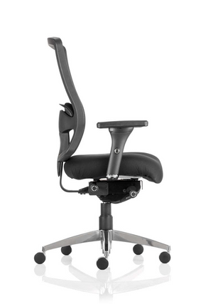 Regent Task Operator Chair Black Fabric Black Mesh Back With Arms Image 3