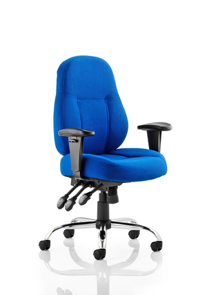 Storm Task Operator Chair Blue Fabric With Arms Image 2