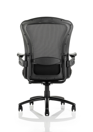 Houston Heavy Duty Task Operator Chair Mesh Back Black Fabric Seat With Arms Image 4