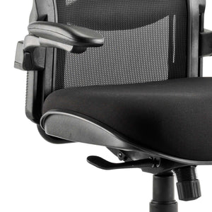 Houston Heavy Duty Task Operator Chair Mesh Back Black Fabric Seat With Arms Image 6