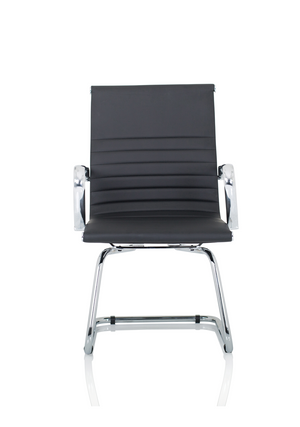 Nola Black Soft Bonded Leather Cantilever Chair Image 3