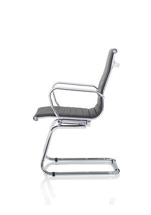 Nola Black Soft Bonded Leather Cantilever Chair Image 5
