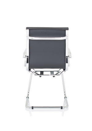Nola Black Soft Bonded Leather Cantilever Chair Image 6