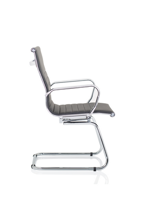 Nola Black Soft Bonded Leather Cantilever Chair Image 8