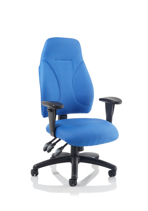 Esme Blue Fabric Posture Chair With Height Adjustable Arms Image 3