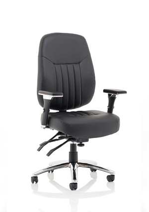 Barcelona Deluxe Black Leather Operator Chair Image 2