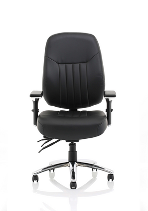 Barcelona Deluxe Black Leather Operator Chair Image 3