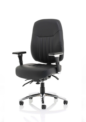 Barcelona Deluxe Black Leather Operator Chair Image 4